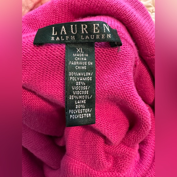 RALPH LAUREN Cowl Neck Sweater - Pink - Size XL - Picture 6 of 6